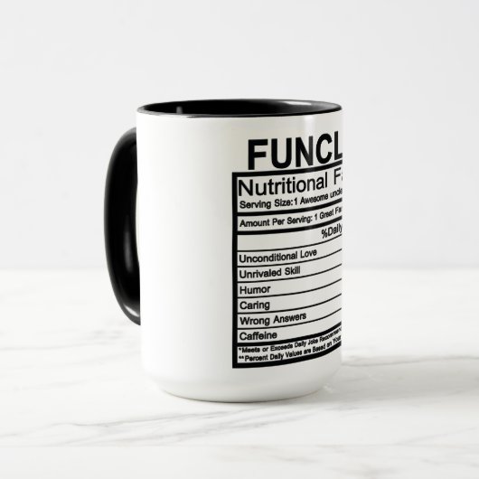 Funktionale Ernährungsdaten Tasse (Vorderseite Links)