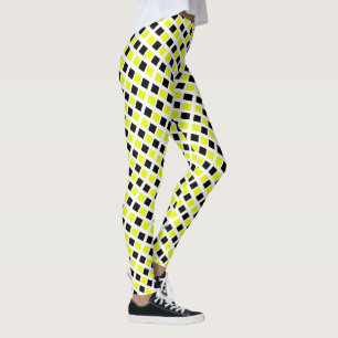 Funktionale gelbe schwarze Blöcke Leggings