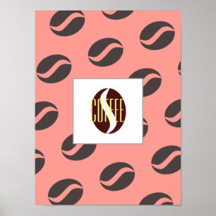 Funktionale Kaffeebohnen Muster Rahmen Wort Poster