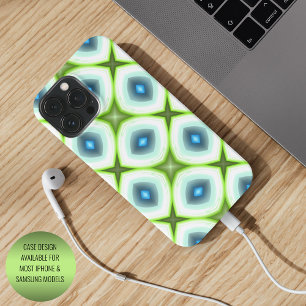 Funktionale Limettengrüne Aqua Türkis Quadrate Kun Case-Mate iPhone Hülle