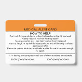 Funktionale neurologische Störung Medizinisches Ab Ausweis (Rückseite)