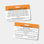 Funktionale neurologische Störung Medizinisches Ab Ausweis (Vorder- & Rückseite)