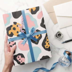 Funktionale Pastell-Leopardenflecken Geschenkpapier
