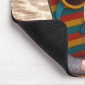 Funktionale Sonnenbrille auf Flip-Flops in der Bra Mousepad (Ecke)
