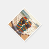 Funktionale Sonnenbrille auf Flip-Flops in der Bra Serviette (Ecke)