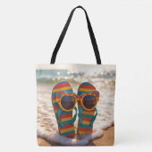 Funktionale Sonnenbrille auf Flip-Flops in der Bra Tasche (Vorderseite)