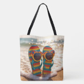 Funktionale Sonnenbrille auf Flip-Flops in der Bra Tasche (Rückseite)