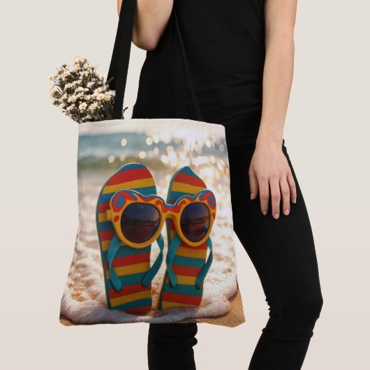 Funktionale Sonnenbrille auf Flip-Flops in der Bra Tasche (Von Nahem)