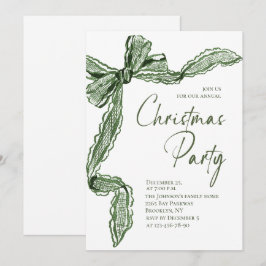 Funktionale Weihnachts-Grünband-Feierparty Einladung