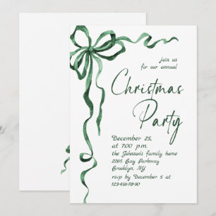 Funktionale Weihnachts-Grünband-Feierparty Einladung