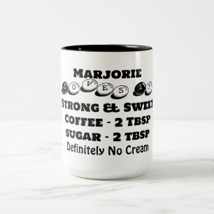 Funktionaler moderner minimalistischer Name Kaffee Zweifarbige Tasse