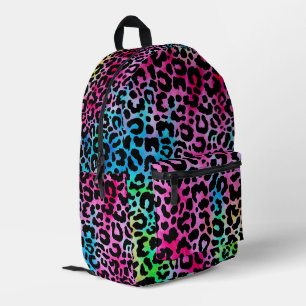 Funktionaler neonfarbener Leopardenprint Bedruckter Rucksack