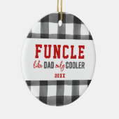 Funktionaler Personalisierter sonniger Onkel Karie Keramik Ornament (Rechts)