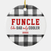 Funktionaler Personalisierter sonniger Onkel Karie Keramik Ornament (Hinten)