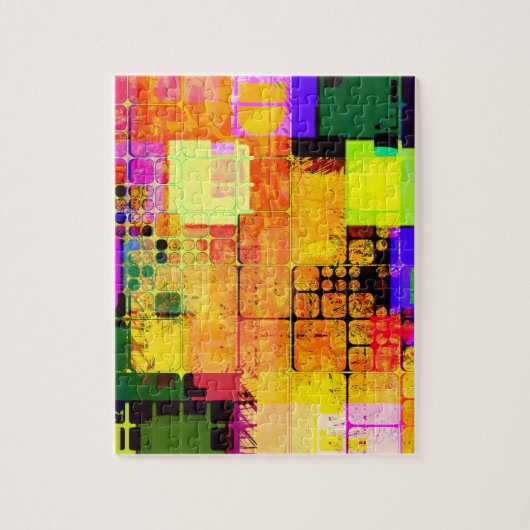 Funktionales geometrisches mehrfarbiges Design Puzzle (Vertikal)