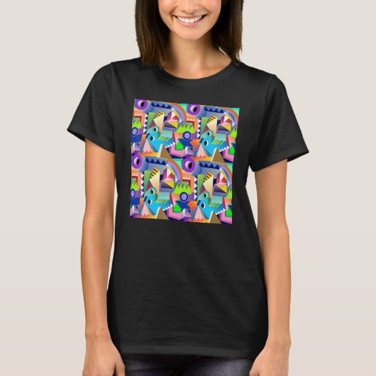 Funktionales geometrisches Muster abstrakt T-Shirt (Vorderseite)