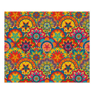Funktionales Retro-farbenfrohes Mandala-Muster Fotodruck