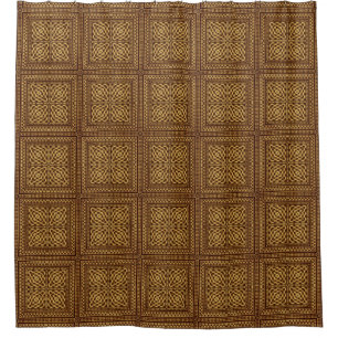 Funktionales Retro-Quadrat-Kachel-Muster, Herbstbr Duschvorhang