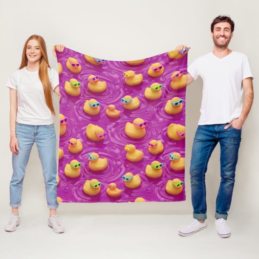 Funktionales rosa Gummienten-Muster-Fleece-Decke,  Fleecedecke (Beispiel)