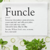 Funktionell, Onkel Definition schwarz und weiß Geschirrtuch (Gefaltet)