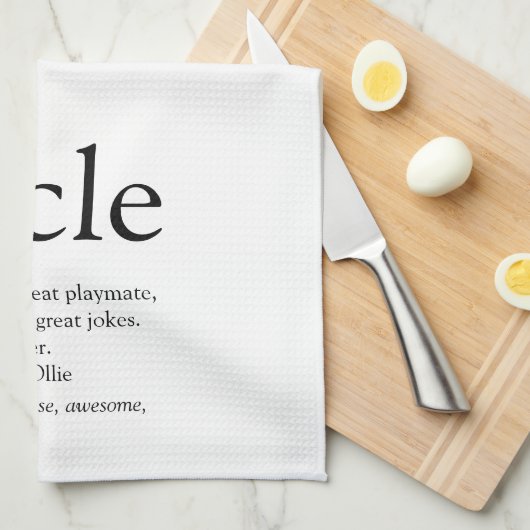 Funktionell, Onkel Definition schwarz und weiß Geschirrtuch (Viertel Falte)