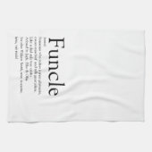 Funktionell, Onkel Definition schwarz und weiß Geschirrtuch (Horizontal)