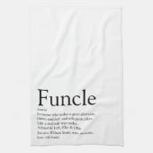 Funktionell, Onkel Definition schwarz und weiß Geschirrtuch (Vertikal)