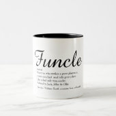 Funktionell, Onkel Definition Script schwarz und w Zweifarbige Tasse (Mittel)