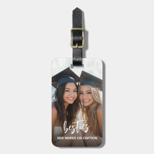 Funktionen mit Foto und benutzerdefiniertem Text - Gepäckanhänger (Vorderseite vertikal)