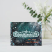 Funktionierender Ingenieur-Kran-Betreiber spürt Feiertagspostkarte (Stehend Vorderseite)