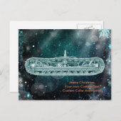 Funktionierender Ingenieur-Kran-Betreiber spürt Feiertagspostkarte (Vorne/Hinten)