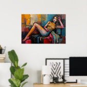 „Funktioniert diese?“ – Jasmines Porträt Poster (Heimbüro)