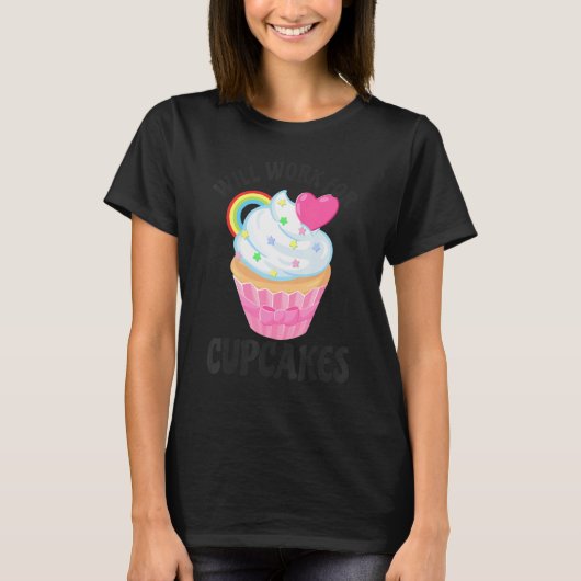 funktioniert für Cupcakes Retro T-Shirt (Vorderseite)