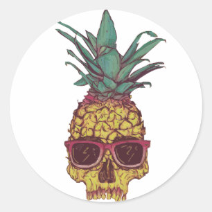 Funkty Geek Coole Ananas Punk Runder Aufkleber