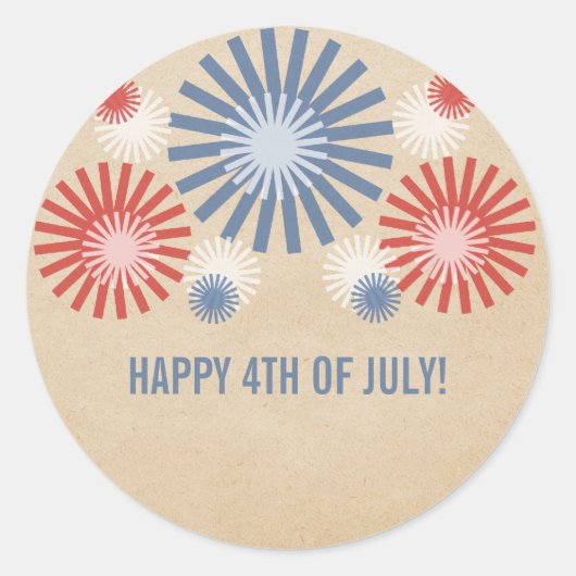 Funky 4. Juli Feuerwerk Stickers (Vorderseite)