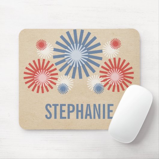 Funky 4. Juli Fireworks Mousepad (Mit Mouse)
