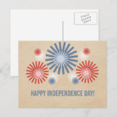 Funky 4. Juli Fireworks Postcard Postkarte (Vorne/Hinten)