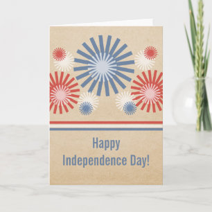 Funky 4. Juli Fireworks & Stripes Card Karte