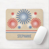Funky 4. Juli Fireworks & Stripes Mousepad (Mit Mouse)