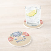 Funky 4. Juli Fireworks Untersetzer (Seite)