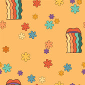 Funky 60er Läufer Farbige Pastell Groovy Stil