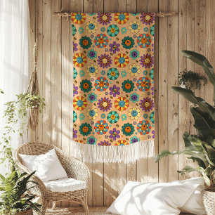Funky 70er-Jahre-Decke in Pastellfarben für Groovy Fleecedecke