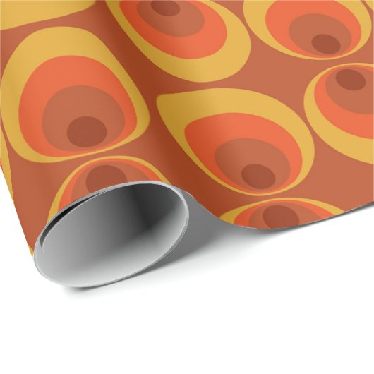Funky 70s Retro Circle Print for Groovy Gifting Geschenkpapier (Rolleneckpunkt)