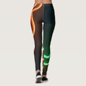 Funky 80er knistert in Neon grün und Orange Leggings (Rückseite)