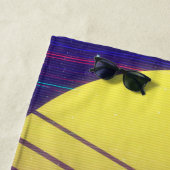 Funky 80er rosa Boombox mit Palmen Strandtuch (Beispiel)