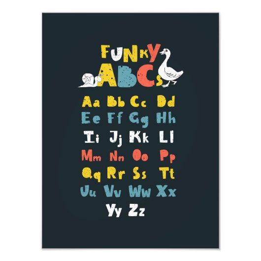 Funky ABC Early Learning ABC Learning ABC Art Fotodruck (Vorne)