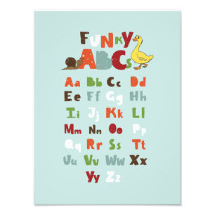 Funky ABC Early Learning ABC Learning ABC Art Fotodruck