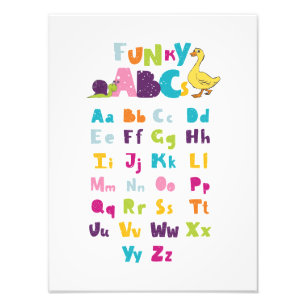 Funky ABC Early Learning ABC Learning ABC Art Fotodruck