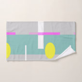 Funky Abstract Art Turquoise Pink Pastel Theme  Badhandtuch Set (Handtuch)