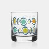 Funky Abstract Circles Green Blue Midcentury Whiskyglas (Rückseite)